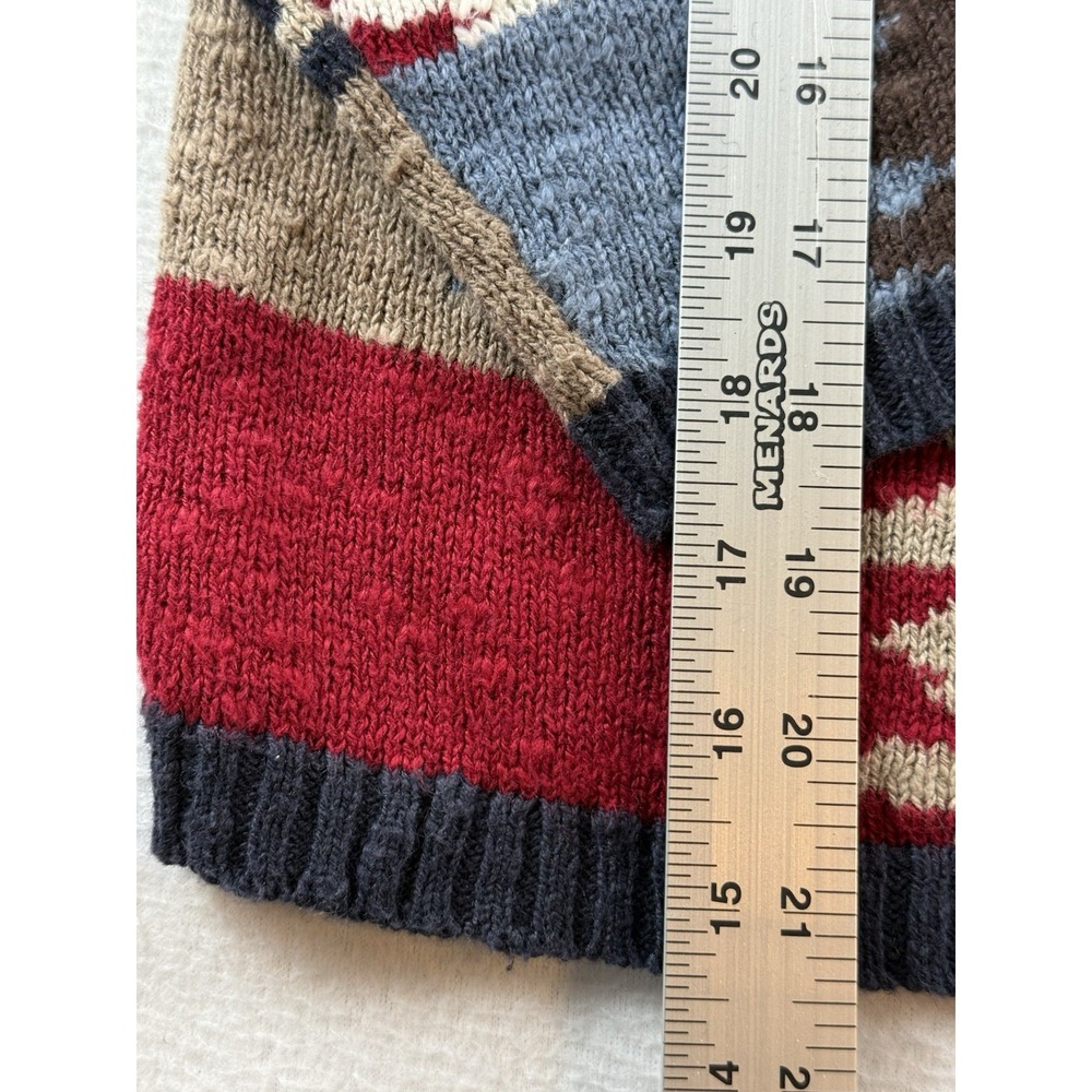 Vintage Christopher Banks Cardigan Sweater Colorful Patchwork Design Size M - Picture 6 of 10